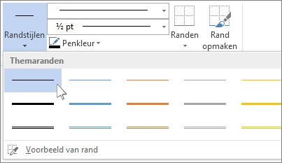 Randstijlen voor tabellen