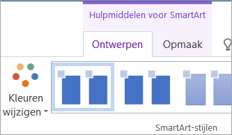 De knop Kleuren wijzigen op het tabblad Hulpmiddelen voor SmartArt - Ontwerp