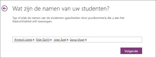 Voeg namen van leerlingen/studenten toe in klasnotitieblok voor OneNote.