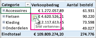 De knop Snel verkennen