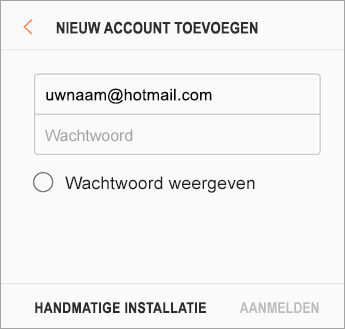 E-mailadres en wachtwoord