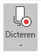 Het pictogram Dicteren wordt weergegeven na selectie