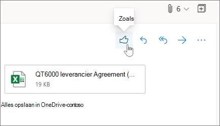 Een e-mailbericht leuk vinden in de webversie van Outlook