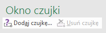 Kliknij pozycję Dodaj czujkę, aby dodać czujkę w arkuszu kalkulacyjnym