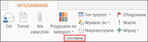 Zawężanie wyników wyszukiwania przy użyciu opcji grupy uściślania