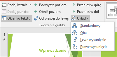 Opcja Układ w obszarze Narzędzia grafiki SmartArt