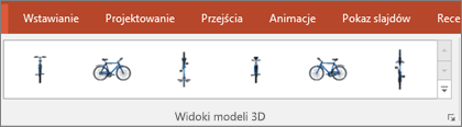 Galeria widoków modeli 3D zawiera kilka użytecznych ustawień wstępnych, które umożliwiają umieszczenie obrazu 3D