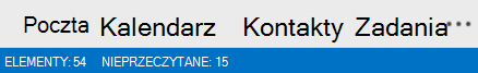 Pasek nawigacyjny programu Outlook
