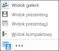 Zrzut ekranu: obszar wybierania widoku z wybranym widokiem galerii