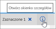 Wyróżniony przycisk Otwórz okienko szczegółów