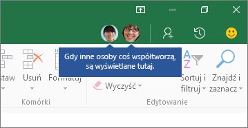 Ikony osób — gdy inne osoby coś współtworzą, są wyświetlane tutaj