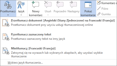 Tłumaczenie dokumentu lub wiadomości