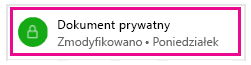 Kłódka wskazująca, że tylko Ty możesz wyświetlać dokument