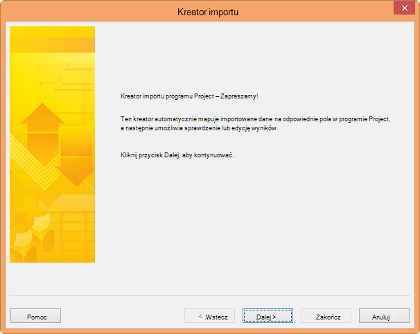 Kreator importu projektów
