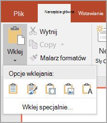 Wybierz pozycję Wklej specjalnie