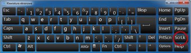 Klawiatura ekranowa w systemie Windows z klawiszem SCROLL LOCK