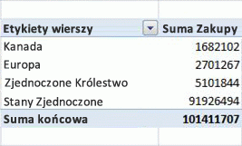 Przykładowa tabela przestawna