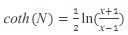 Formuła funkcji arcus cotangens hiperboliczny