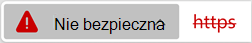 Ikona witryny sieci Web z nieprawidłowym certyfikatem