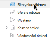 Pokazuje wybieranie folderu w programie Outlook