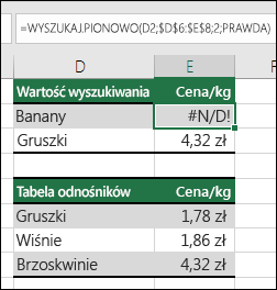 Błąd #N/D!