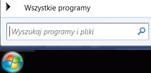 Zrzut ekranu: wyszukiwanie programów