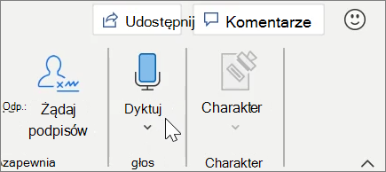 Dyktowanie w programie Word