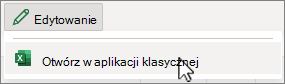 Zrzut ekranu przedstawiający aplikację klasyczną Excel