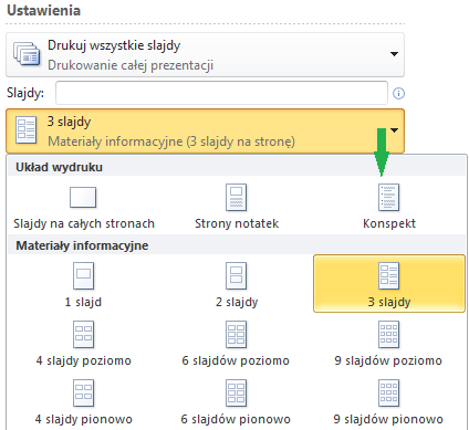 Układ do drukowania materiałów informacyjnych