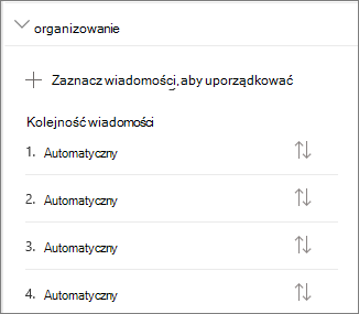 Organizowanie sekcji wiadomości