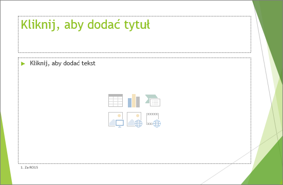 Slajd Tytuł i zawartość z dwoma symbolami zastępczymi