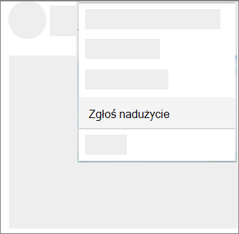 Zrzut ekranu przedstawiający sposób zgłaszania nadużyć w usłudze OneDrive