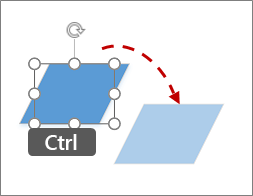 Kopiowanie kształtu przez kliknięcie z wciśniętym klawiszem Ctrl