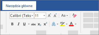 Opcje formatowania tekstu na wstążce programu Word