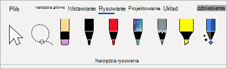 Pióra narzędzi do rysowania na platformie Microsoft 365