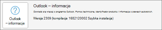 Wybierz pole Outlook — Informacje.