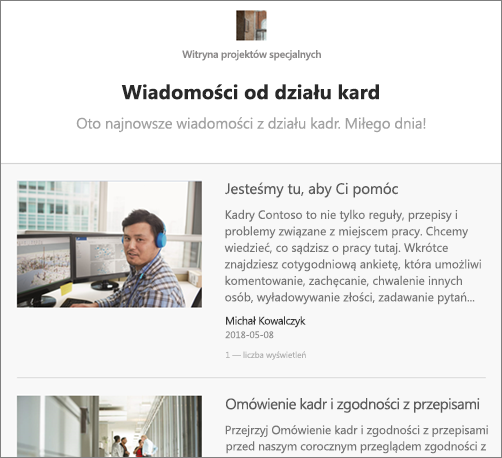 Wiadomości e-mail z informacjami skróconymi