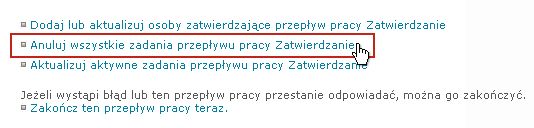 Łącze anulowania wszystkich zadań