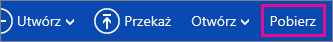 Przycisk Pobierz w menu OneDrive