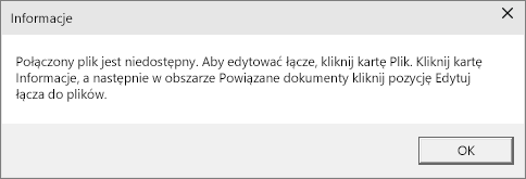 Błąd połączonego pliku w programie PowerPoint