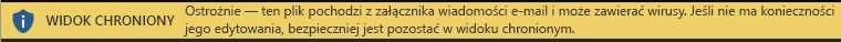 Widok chroniony dla niezaufanych załączników wiadomości e-mail