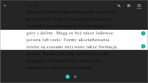 Funkcja Koncentracja na wierszach jako składnik dodatku Narzędzia edukacyjne