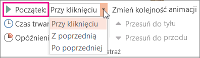 Ustawianie momentu rozpoczęcia animacji