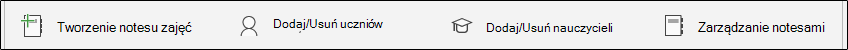 Zarządzanie przyciskami notesu zajęć