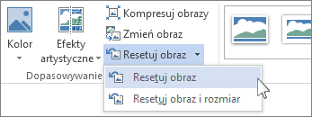 Polecenie Resetuj obraz