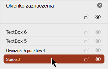 Okienko zaznaczenia z zaznaczonym obiektem do przeniesienia