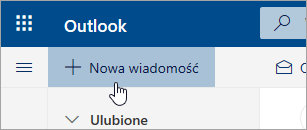 Zrzut ekranu przedstawiający przycisk Nowa wiadomość