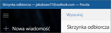 Tak wygląda wstążka aplikacji Poczta dla systemu Windows 10.