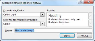 Tworzenie nowych czcionek motywu