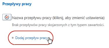 Łącze Dodaj przepływ pracy